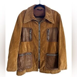 70’s Peyton Sportswear corduroy leather pockets jacket